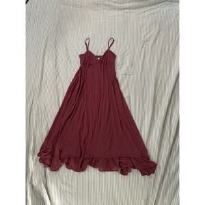 Future Collection Magenta Ruffle Hem Dress